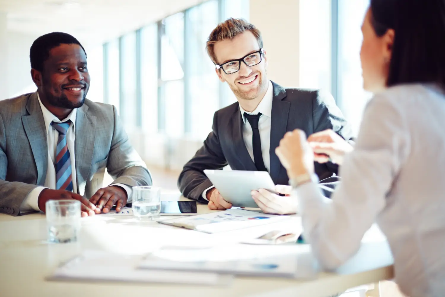 Meeting among three people